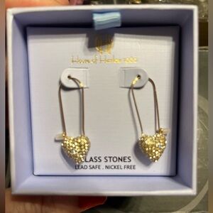 House of Harlow 1960 NIB Heart Pierced Earrings